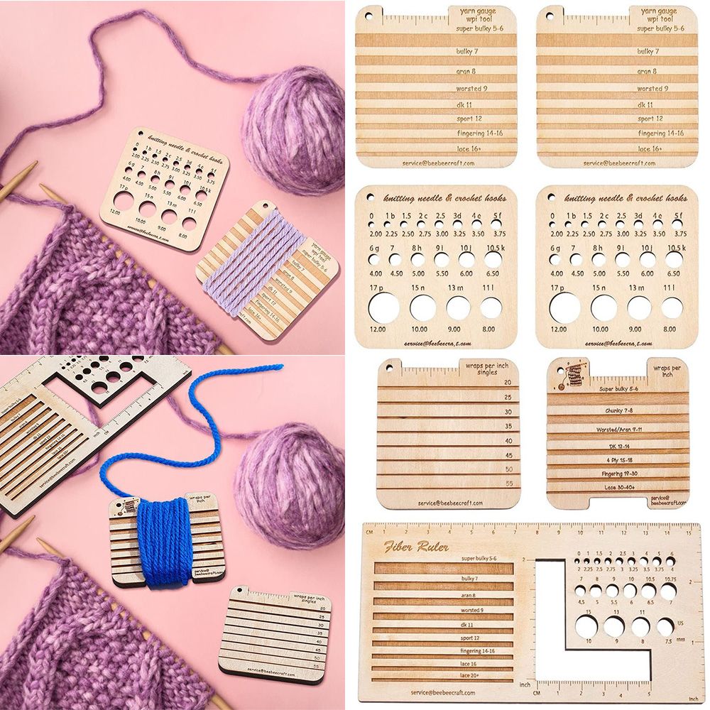 Sewing Gauge Ruler - 3/4pcs Madeira Knitting Agulha Medidor E