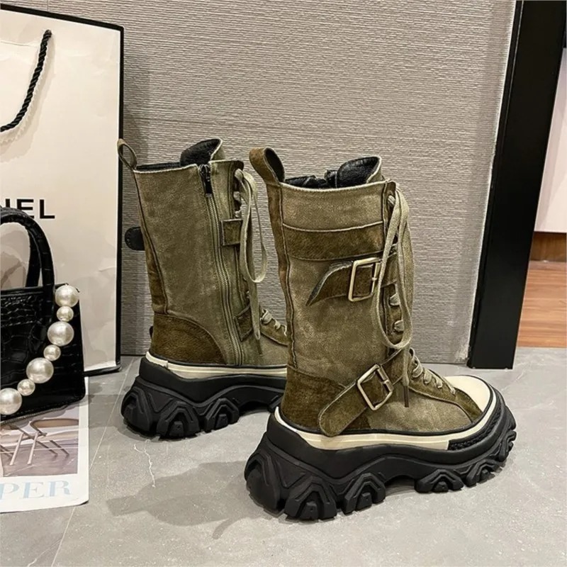 Botas femininas de plataforma  - Sewing Latex avaliação e preço